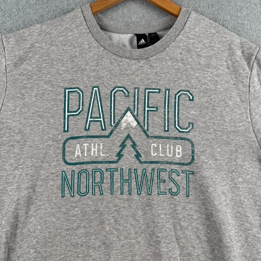 Adidas Sweatshirt Mens L Pacific Northwest Athl Club Gray Fleece Graphic PNW